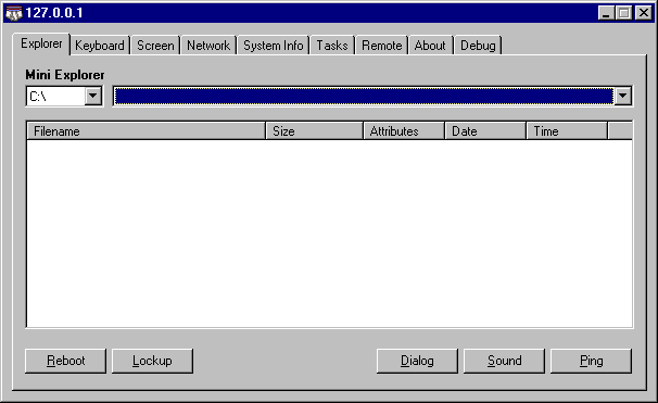 Deep Back Orifice GUI screenshot